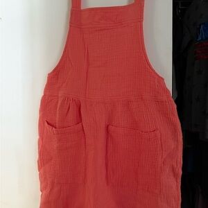 Coral Sleeveless Dress with Pockets
